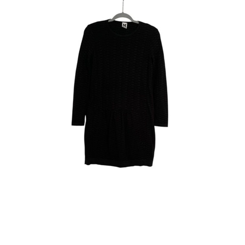 VALENTINO MISSONI BLACK  OPEN STYLE KNIT‎ SHIFT MINI DRESS LONG SLEEVE EU 42 - Picture 7 of 11